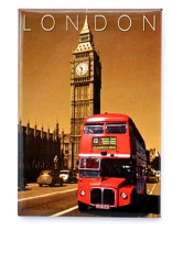 12x Red Bus by Big Ben Picture Magnets