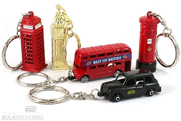 Gift Set of Five Metal Iconic London Keyrings