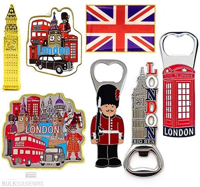 Gift Set of Seven London Fridge Magnets and Bottle Openers