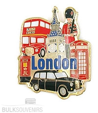 12x London Multiscene Pin Badges