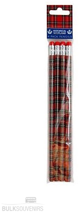 12x Packs of Four Tartan Pencils