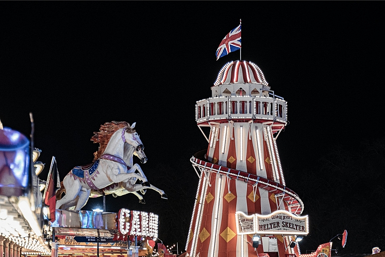 helter skelter at winter wonderland christmas festival in hyde park