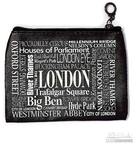 london place names souvenir zip purse