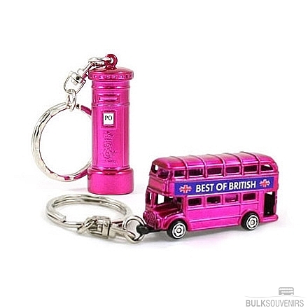 pink metal souvenir london keyrings